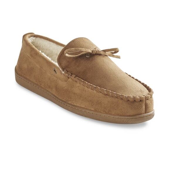 Dockers Microsuede Moccasin Slippers, Rubber Sole Tan Men’s Size 13 New In Box - Picture 7 of 8